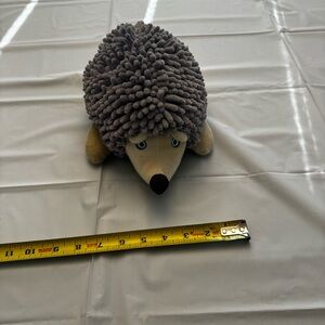 Norwex Hedgehog Dusting Mitt Puppet Plushie Stuffed Animal Grey Tan Blue 12"